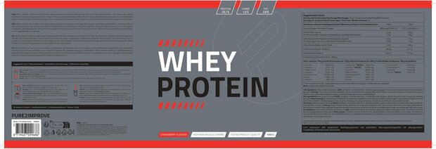 Pure2Improve Whey Protein Powder - Fraise Suprême - 1000g